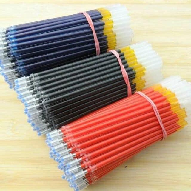 Combo 100 Ngòi bút gel ruột bút gel 0.5mm 13cm lắp vừa các loại bút gel nắp cài