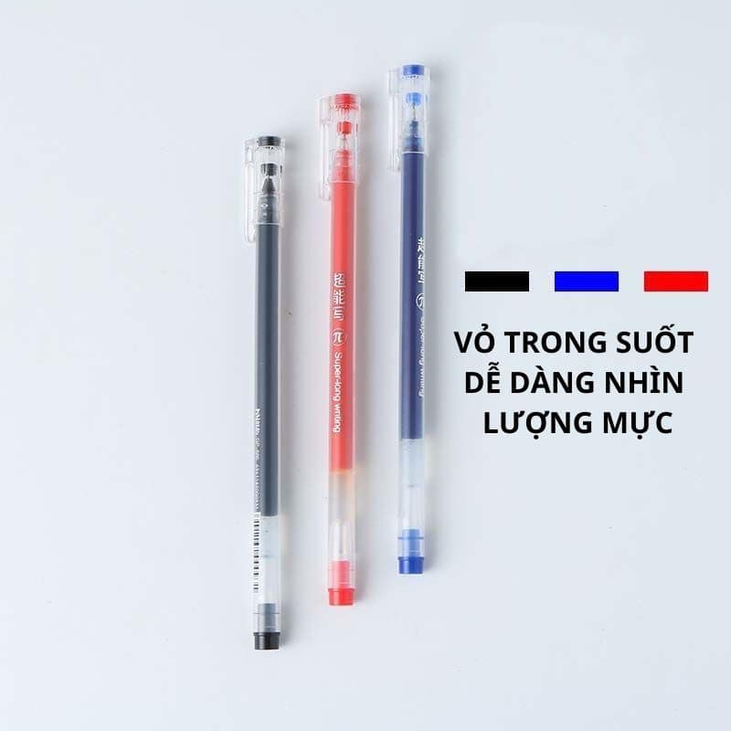 Set 20 bút gel viết gel bút nước đen xanh đỏ mực khô nhanh ngòi 0,5mm bút gel đen mực trơn mượt viết cực thích - TKVT2