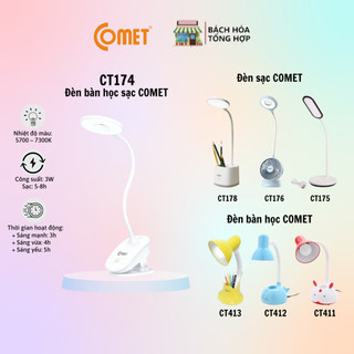 Đèn bàn học comet ct411- đèn bàn sạc led comet ct174/ct176-hàng chính hãng