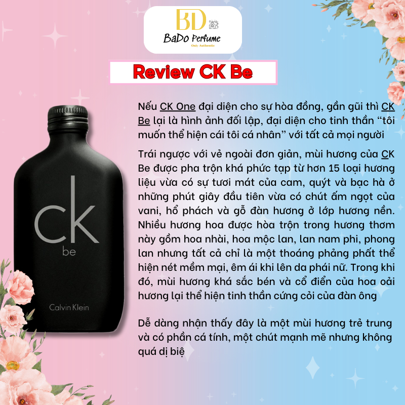 Nước hoa CK One Be 10ml, 5ml, 2ml Trắng, Đen hương Unisex Tươi mát, Trẻ Trung BaDo Perfume