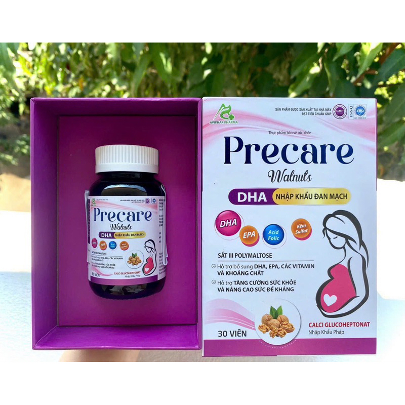 Bổ sung bầu Precare Walnuts DHA nhập khẩu Đan Mạch