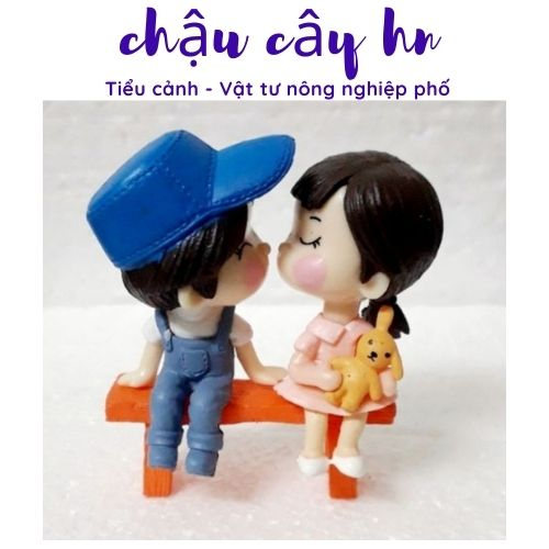 🔥Cặp đôi trai gái - Cặp đôi tình yêu ngồi ghế, làm tiểu cảnh terrarium, mô hình trang trí, decor Phụ
