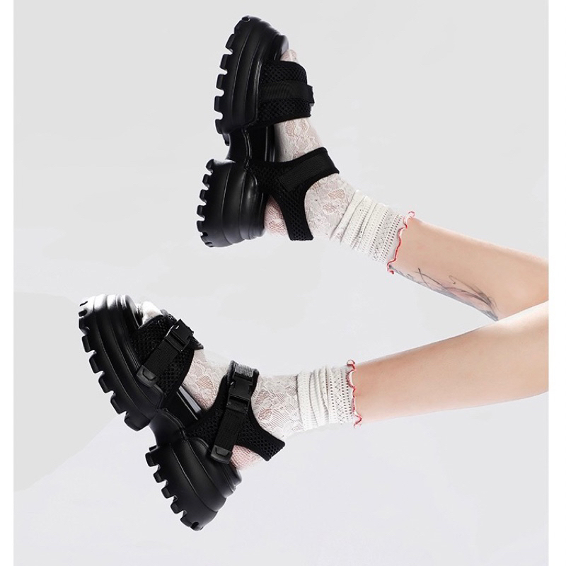 Sandal nữ đế độn 7cm dáng thể thao phong cách cá tính tôn dáng hàng cao cấp fullbox