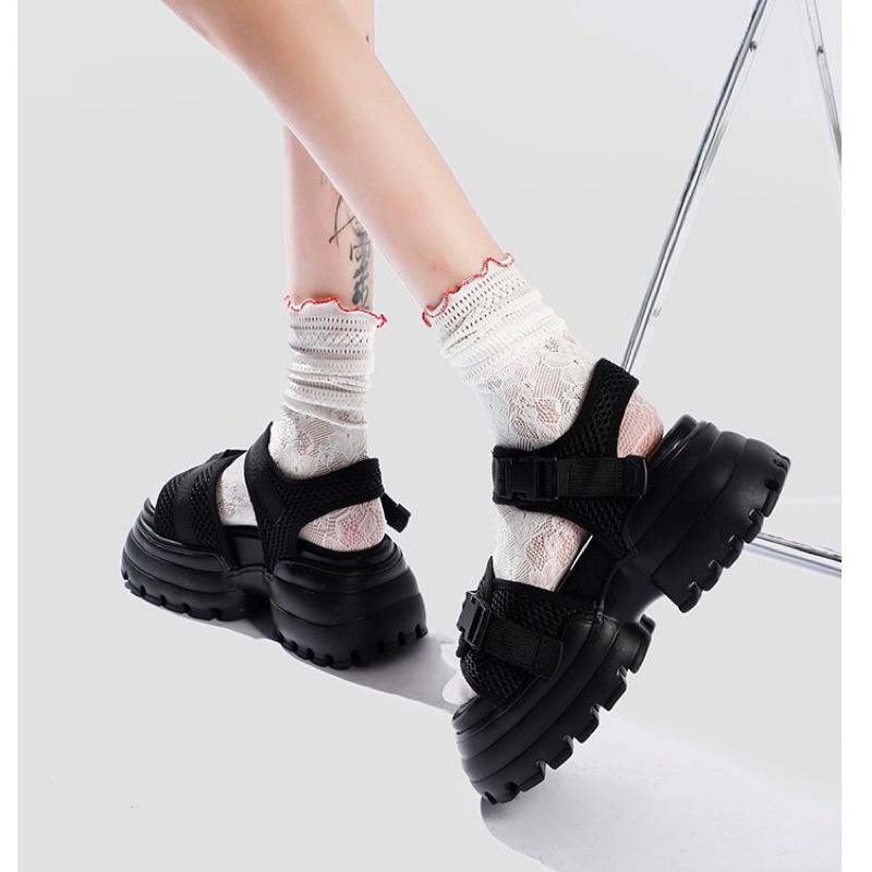 Sandal nữ đế độn 7cm dáng thể thao phong cách cá tính tôn dáng hàng cao cấp fullbox
