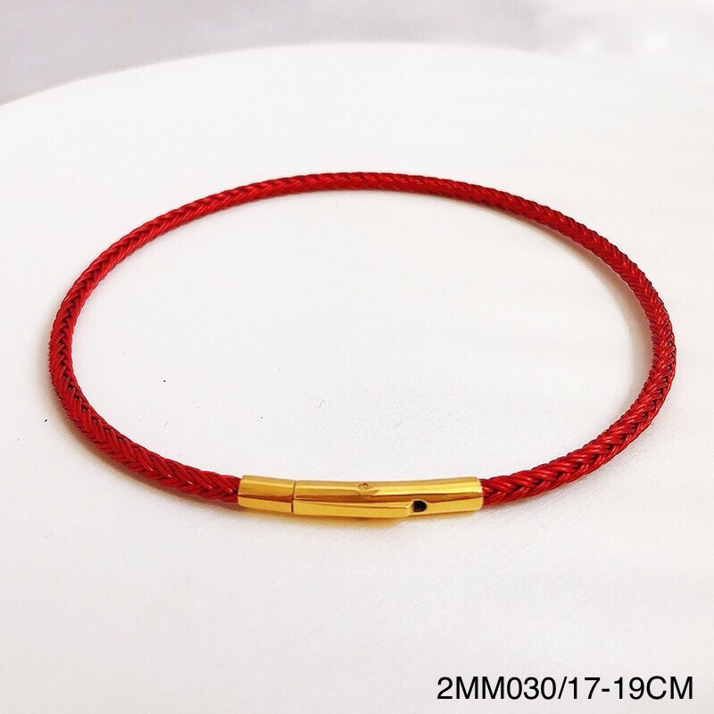 Vòng tay dây cáp đỏ 2mm 3mm