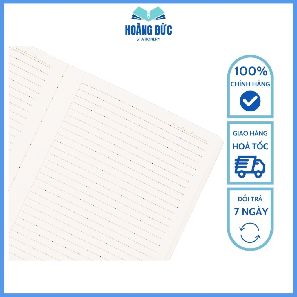 Vở kẻ ngang có chấm Klong - may dán gáy Lined 80-120-200 trang B5 - 825-826-827 Hoàng Đức