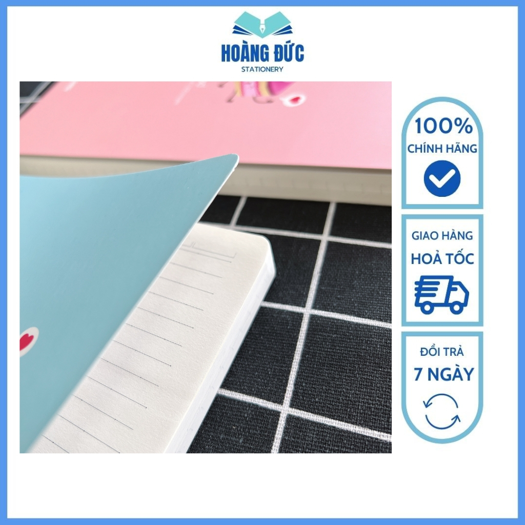 Vở kẻ ngang có chấm Klong - may dán gáy Lined 80-120-200 trang B5 - 825-826-827 Hoàng Đức