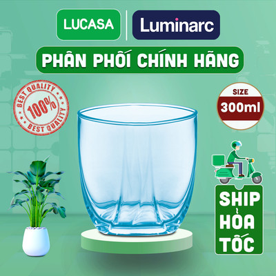 Bộ 6 Ly Thủy Tinh Luminarc Eiffel Sky Blue 300ml - Loại Thấp BOL4586 | Phân Phối Chính Hãng