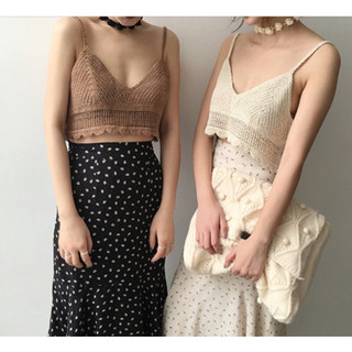 💥Áo 2 dây len móc croptop cho nữ