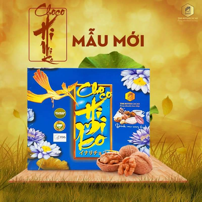 Thực phẩm cacao tăng cân The Bitter Cacao Choco Himiko mẫu mới 2023 hộp 20 gói x30g hỗ trợ tăng cân nhanh chóng