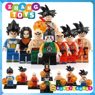 Đồ chơi Xếp hình Dragon Ball gồm Android 17 - Krillin - Tien Shinhan - Chiaotzu - Goku Vegeta Minifigures Koruit KT1007