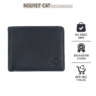 Ví da bò pullup nguyet cat leather, da pullup cao cấp, siêu dày, mềm mịn, thời trang cho nam, ví da nam nc08