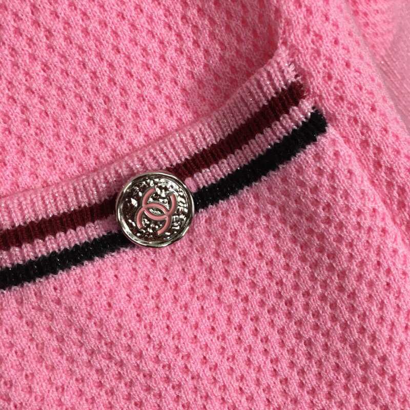 Áo len dệt kim ngắn tay CN Channel cao cấp có 2 màu