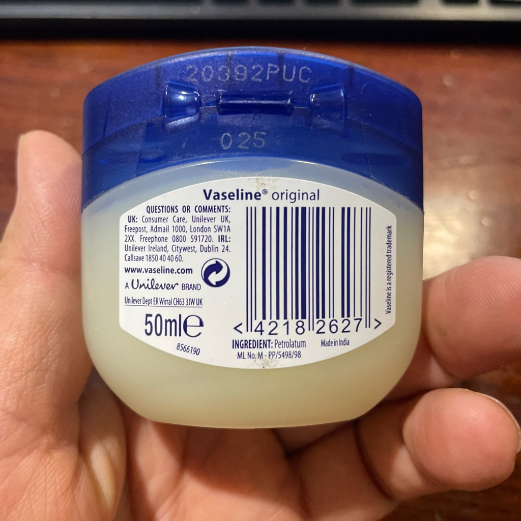 2627 Hàng Ấn Độ Sáp Dưỡng Ẩm Vaseline Pure Petroleum Jelly 50ml