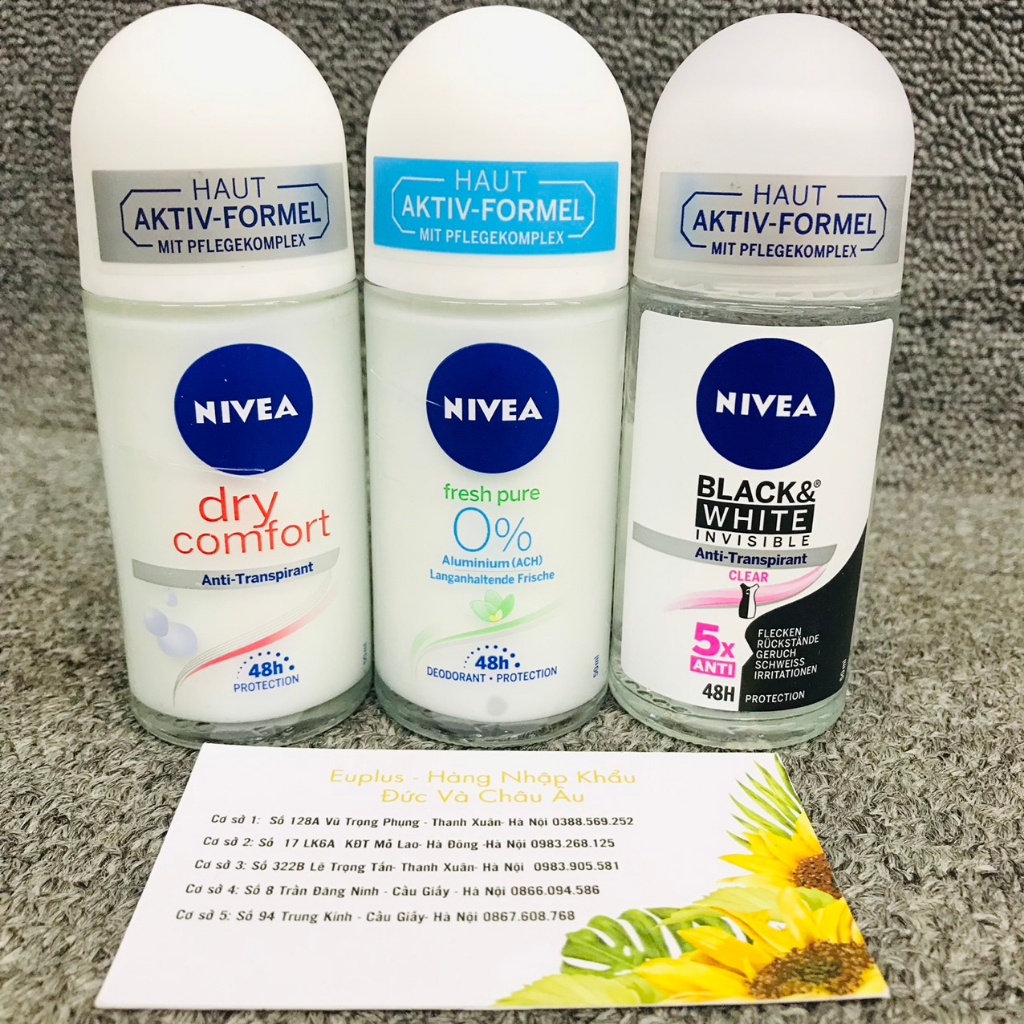 [HÀNG ĐỨC] Lăn khử mùi Nivea cho nữ - Xịt thơm hương hoa hồng cho nữ
