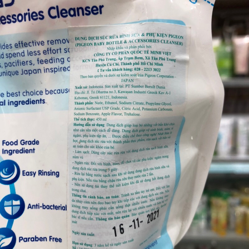 Nước rửa bình sữa Pigeon