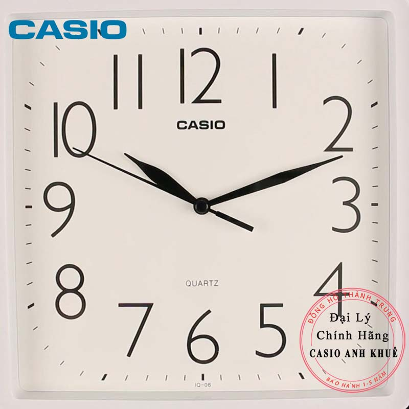 Đồng hồ treo tường vuông Casio IQ-06-7DF đen ( cỡ ngang 25cm)