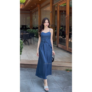 [RÁCH STORE] Đầm Denim - 2 Dây - Xoắn Eo