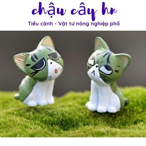 Tiểu cảnh mini, Mô hình mini 9 Mèo Cheese dễ thương dùng làm móc khóa, trang trí tiểu cảnh, terrarium, DIY (giá 1 con)