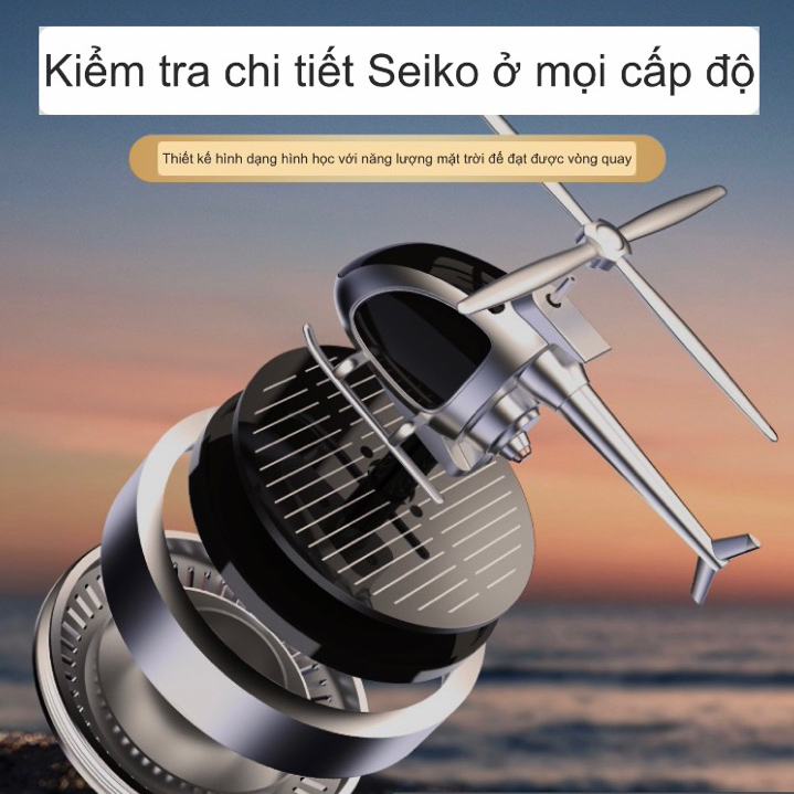 Nước hoa ô tô năng lượng mặt trời hình máy bay trực thăng, khử mùi, khuyếch tán hương thơm