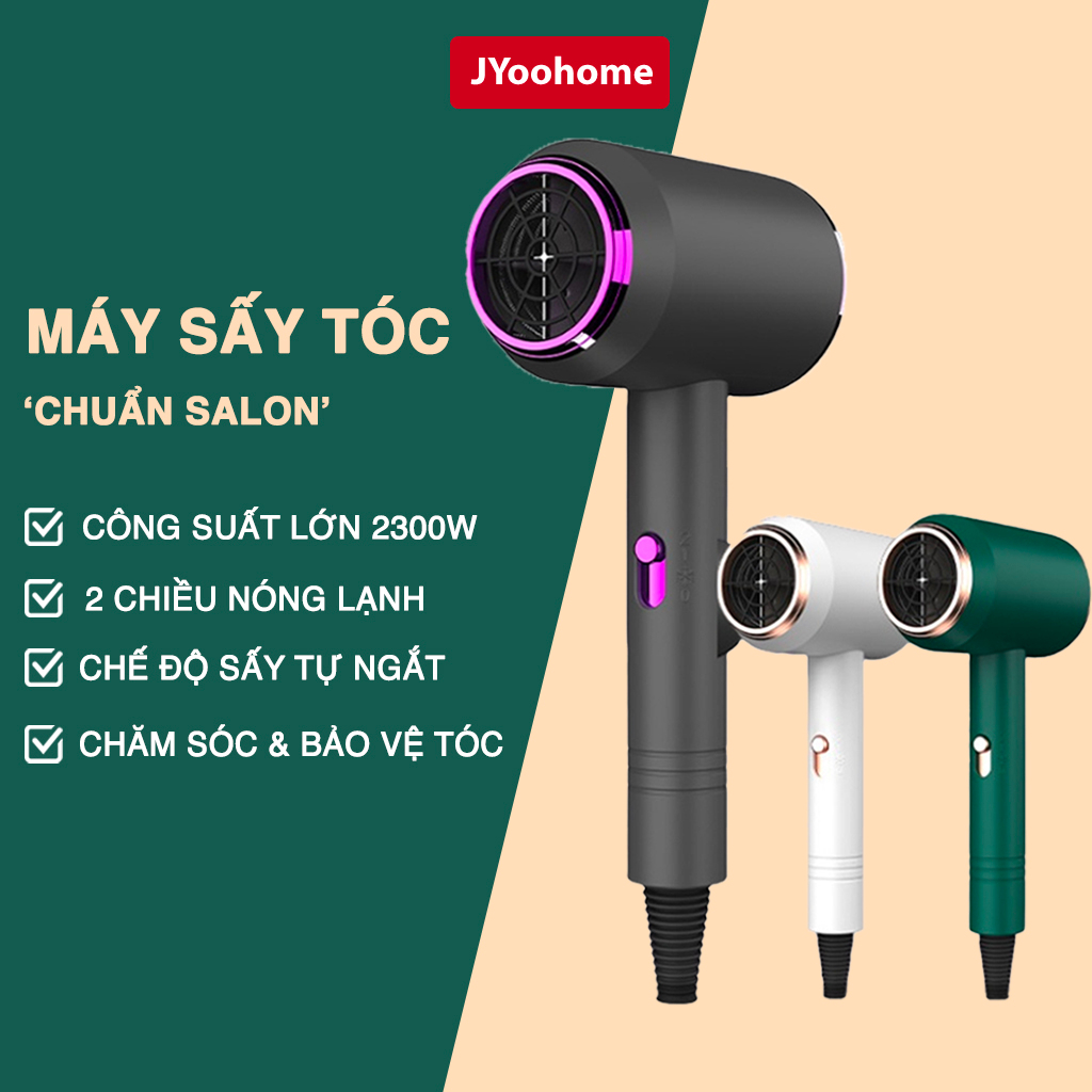 Máy Sấy Tóc 2 Chiều Nóng Lạnh JYoohome Công Suất 2300w, Máy Sấy Tạo Kiểu 3 Chế Độ Sấy Nhanh Khô Chăm Sóc Tóc Chuẩn Salon