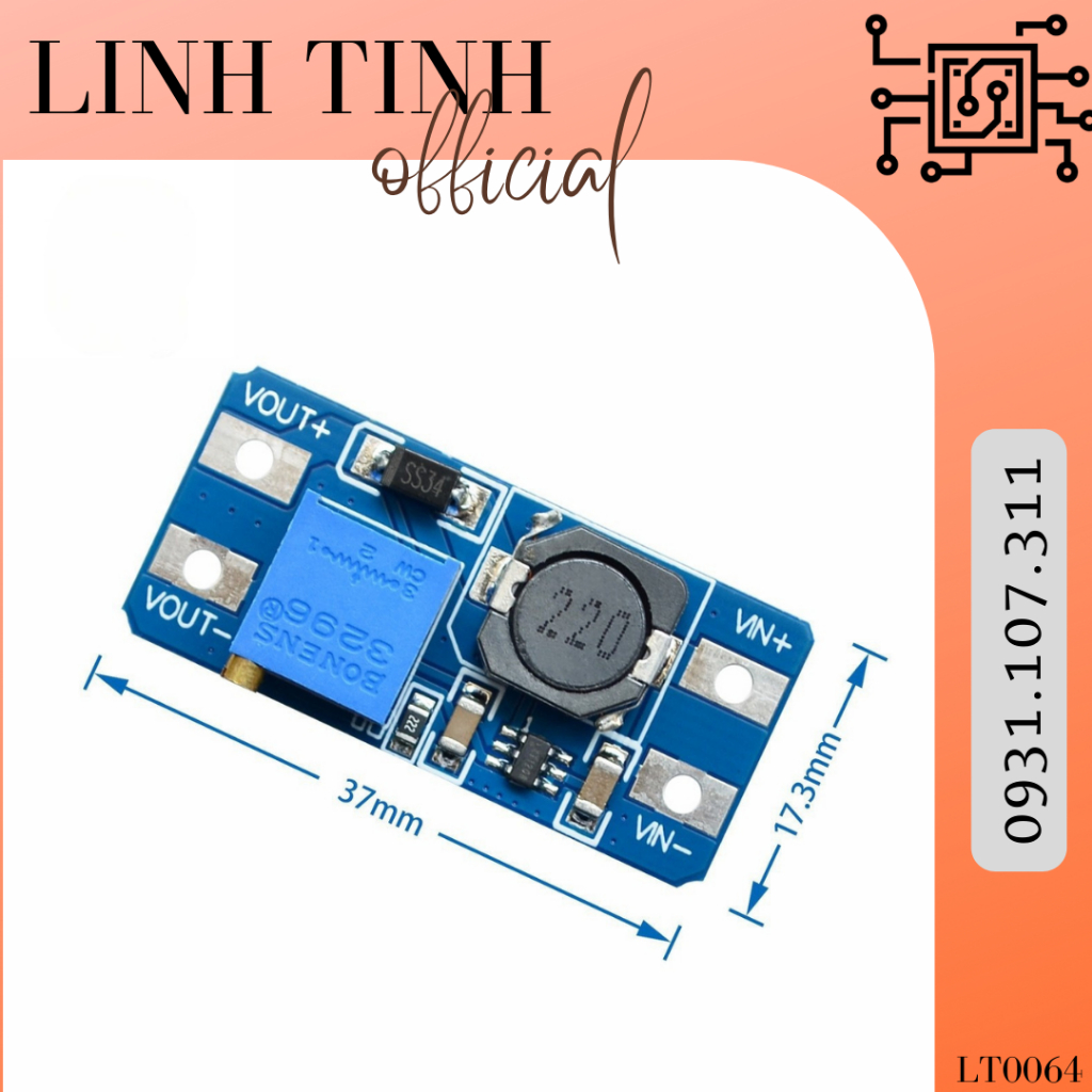 Mạch Nguồn Tăng Áp DC-DC MT3608 2A