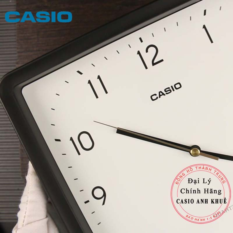 Đồng hồ treo tường Casio vuông IQ-152-1DF vỏ đen ( cỡ 25cm)