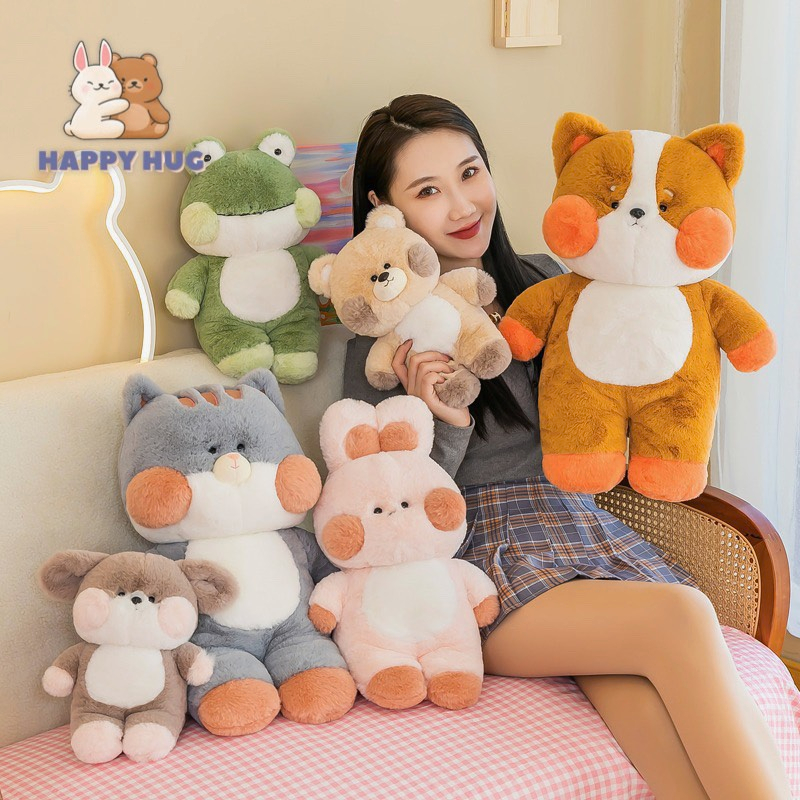 Gấu bông bộ sưu tập động vật đáng yêu cho bé, thú nhồi bông size 28cm - Happy Hug