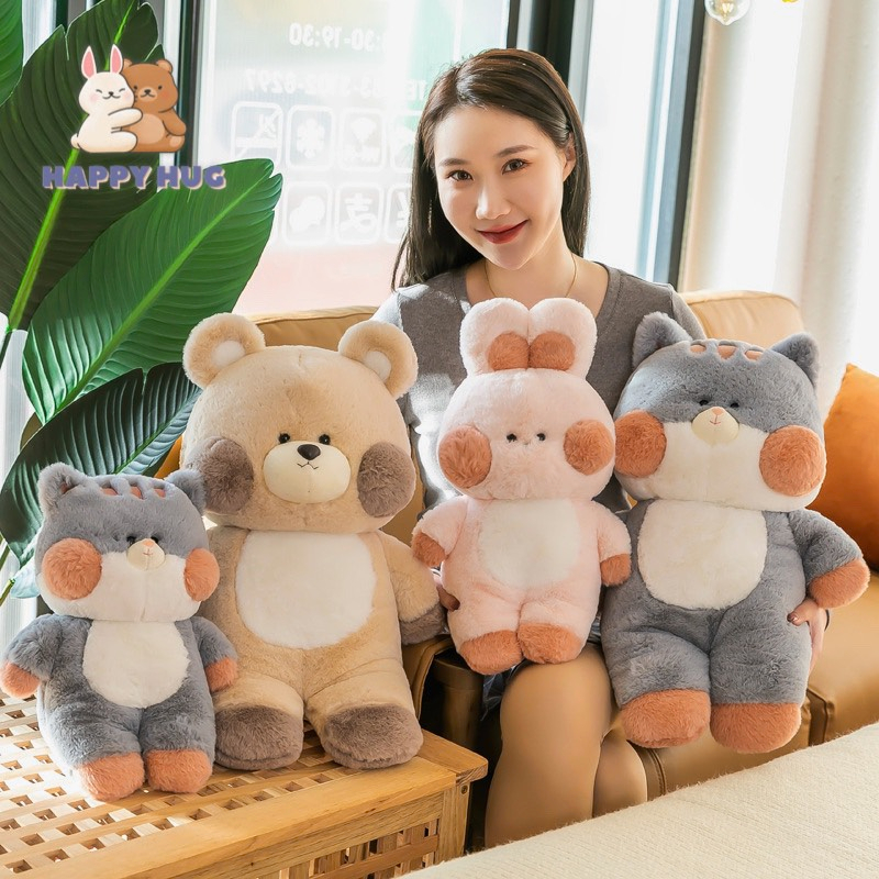 Gấu bông bộ sưu tập động vật đáng yêu cho bé, thú nhồi bông size 28cm - Happy Hug