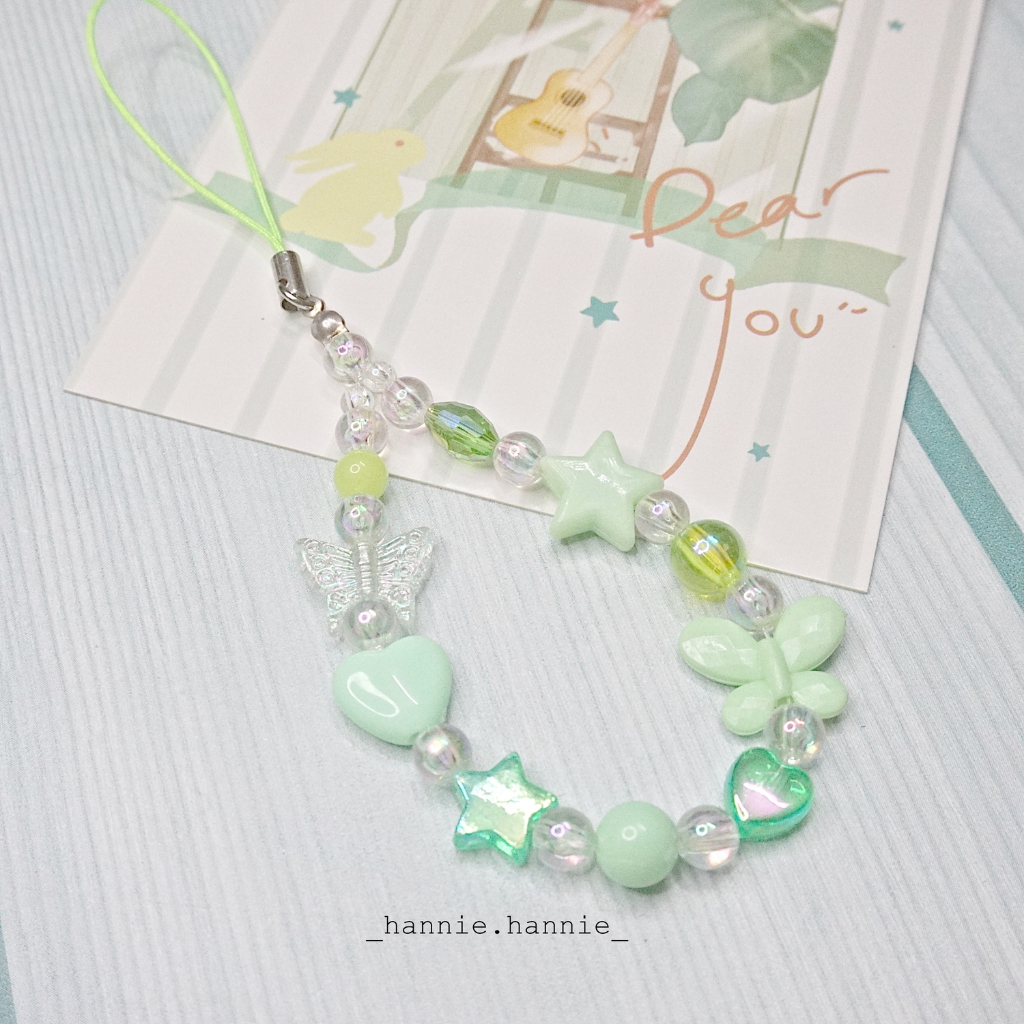 (Tím/Hồng/Vàng/Cam/Xanh lá/Xanh biển) Móc khóa hologram charm - Phụ kiện dây treo balo chìa khóa điện thoại handmade