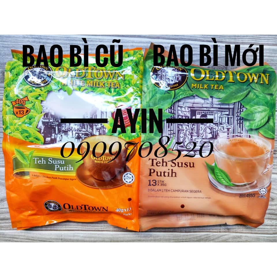 TRÀ SỮA TRẮNG OLDTOWN WHITE MILK TEA MALAYSIA 13 gói x 40g