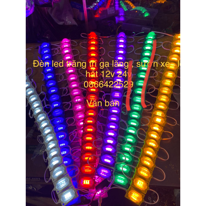 Led ga lăng , led hắt sườn xe vỉ 20 hoặc 10 bóng các màu 12v 24v mắt trâu siêu đẹp loại mắt trâu