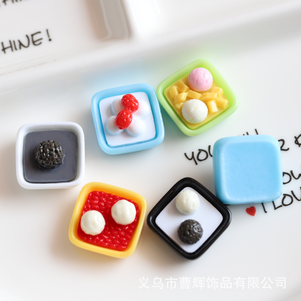 Charm nhựa bát kem trang trí ốp điện thoại, làm phụ kiện tóc, trang trí đồ dùng học tập - C01