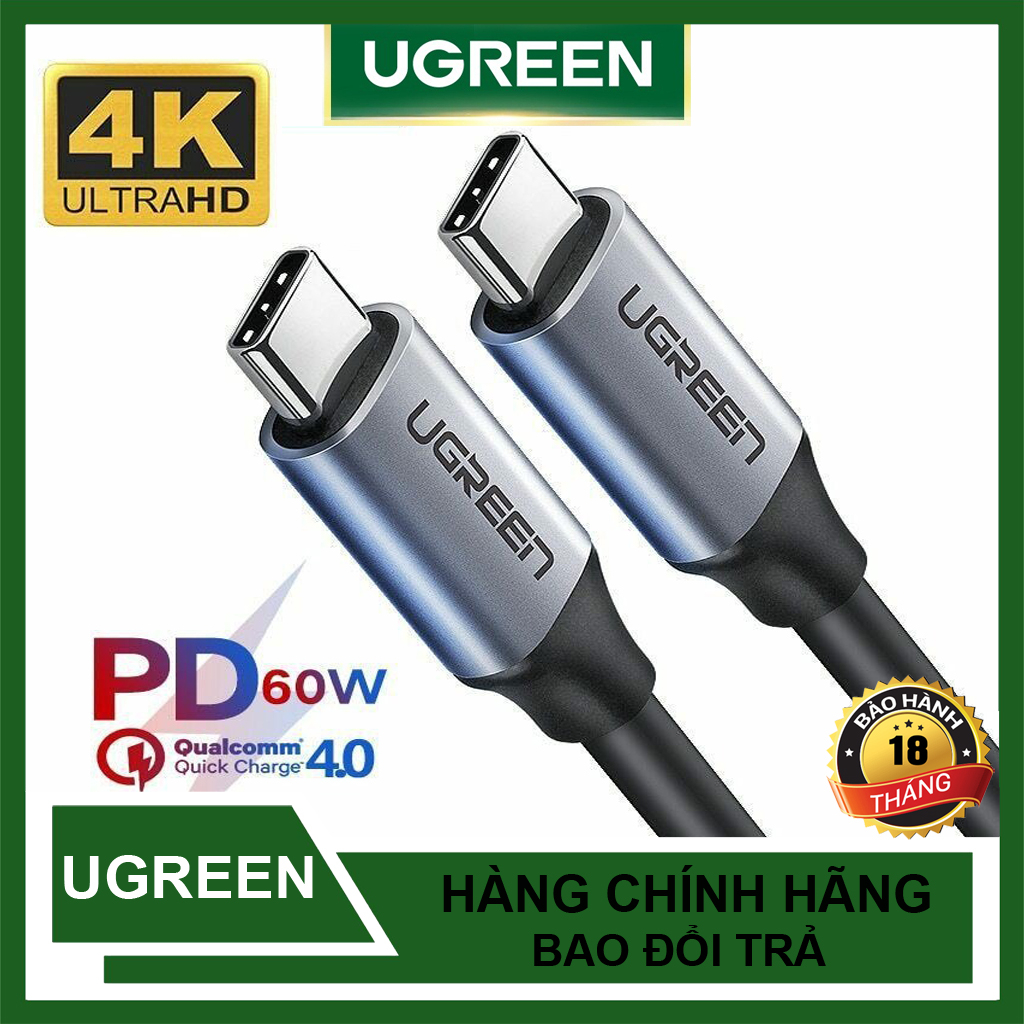 Cáp USB Type C 3.1 Cao Cấp Ugreen US161 Thunderbolt 3 Gen 1 Hàng Chính Hãng