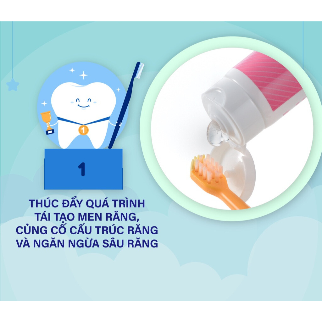 [Date 3/2024] Kem đánh răng trẻ em nuốt được Richell Nhật Bản từ 5 tháng tuổi