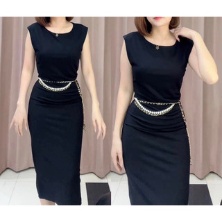 Đầm đen Reversed size L (ko kèm thắt lưng)