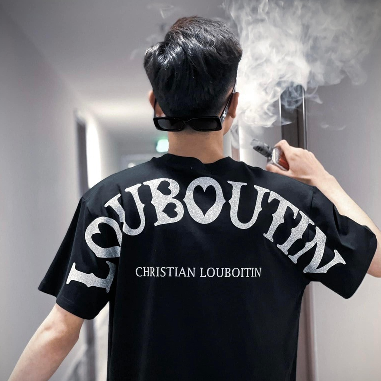 Áo thun LC phối in kim tuyến ngang tay chất liệu cotton siêu đẹp, Áo Phông Unisex Nam Nữ