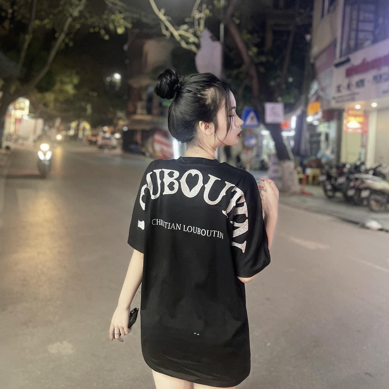 Áo thun LC phối in kim tuyến ngang tay chất liệu cotton siêu đẹp, Áo Phông Unisex Nam Nữ