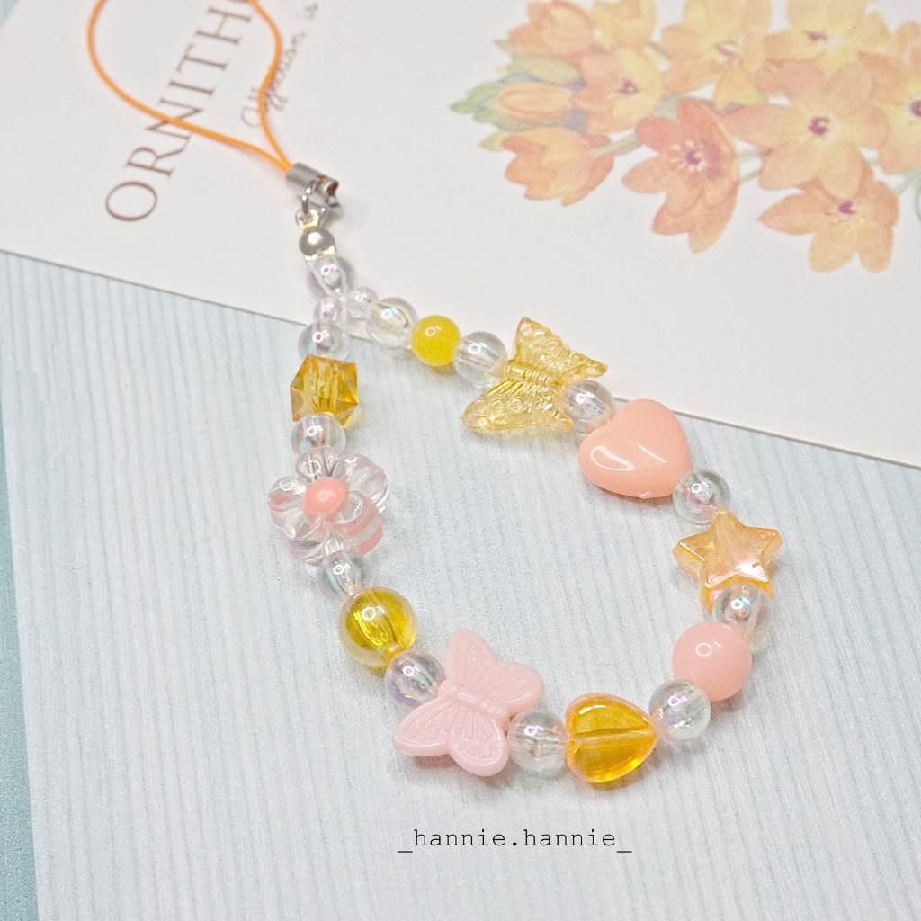 (Tím/Hồng/Vàng/Cam/Xanh lá/Xanh biển) Móc khóa hologram charm - Phụ kiện dây treo balo chìa khóa điện thoại handmade