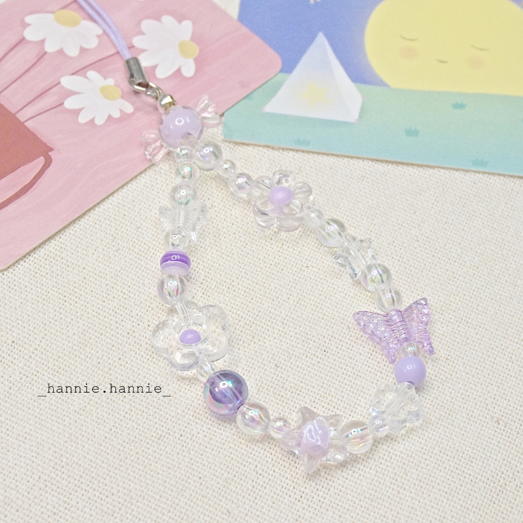 Clara - (Tím/Hồng/Vàng/Cam/Xanh biển) Móc khóa hologram charm - Phụ kiện dây treo balo chìa khóa điện thoại handmade