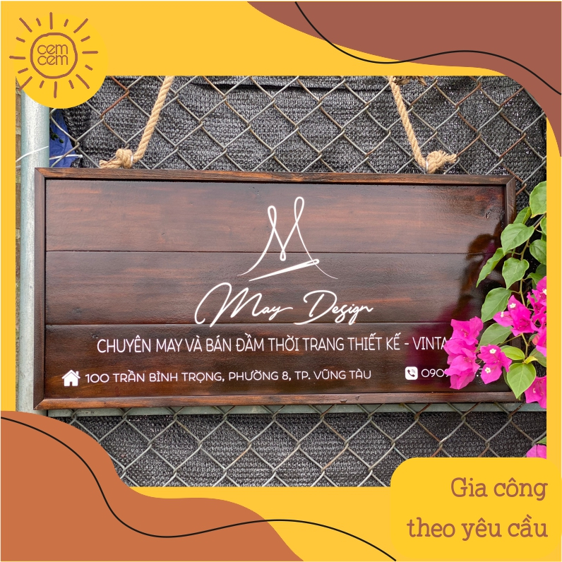 Bảng hiệu gỗ vintage KT 70x33cm