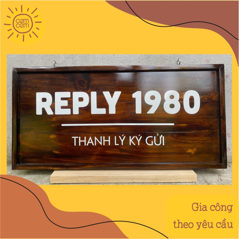Bảng hiệu gỗ vintage KT 60x30cm