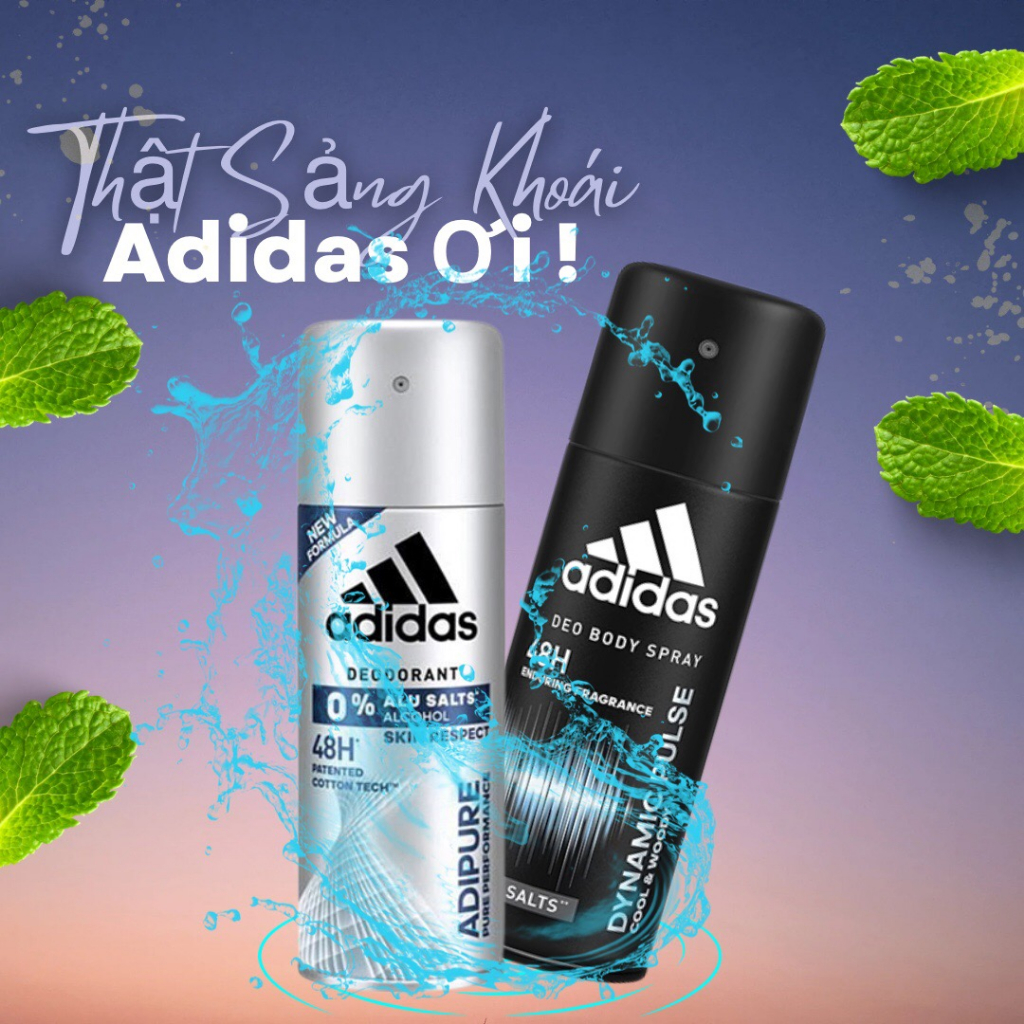 Xịt Khử Mùi Toàn Thân Cho Nam Adidas Deo Body Spray 48H Fresh Power/ Deodorant 0% Alu Salts Alcohol Skin Respect 150ml