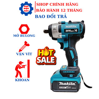 Máy Siết Bulong Makita Bắn Vít Không Chổi Than Mở Bu Lông Khỏe Hơn Hitachi 380N Khoan Bê Tông Rút Lõi Tặng Phụ Kiện