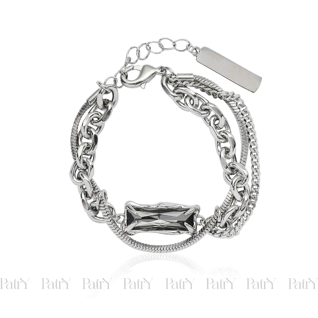 Vòng tay titan đính đá unisex / nam nữ B007
