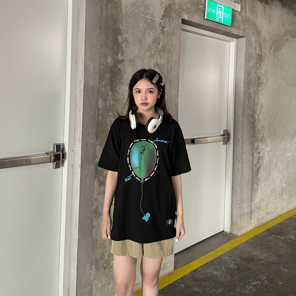 Áo Thun TSUN BALLON - In - [UNISEX] - Trắng,Đen,Tan