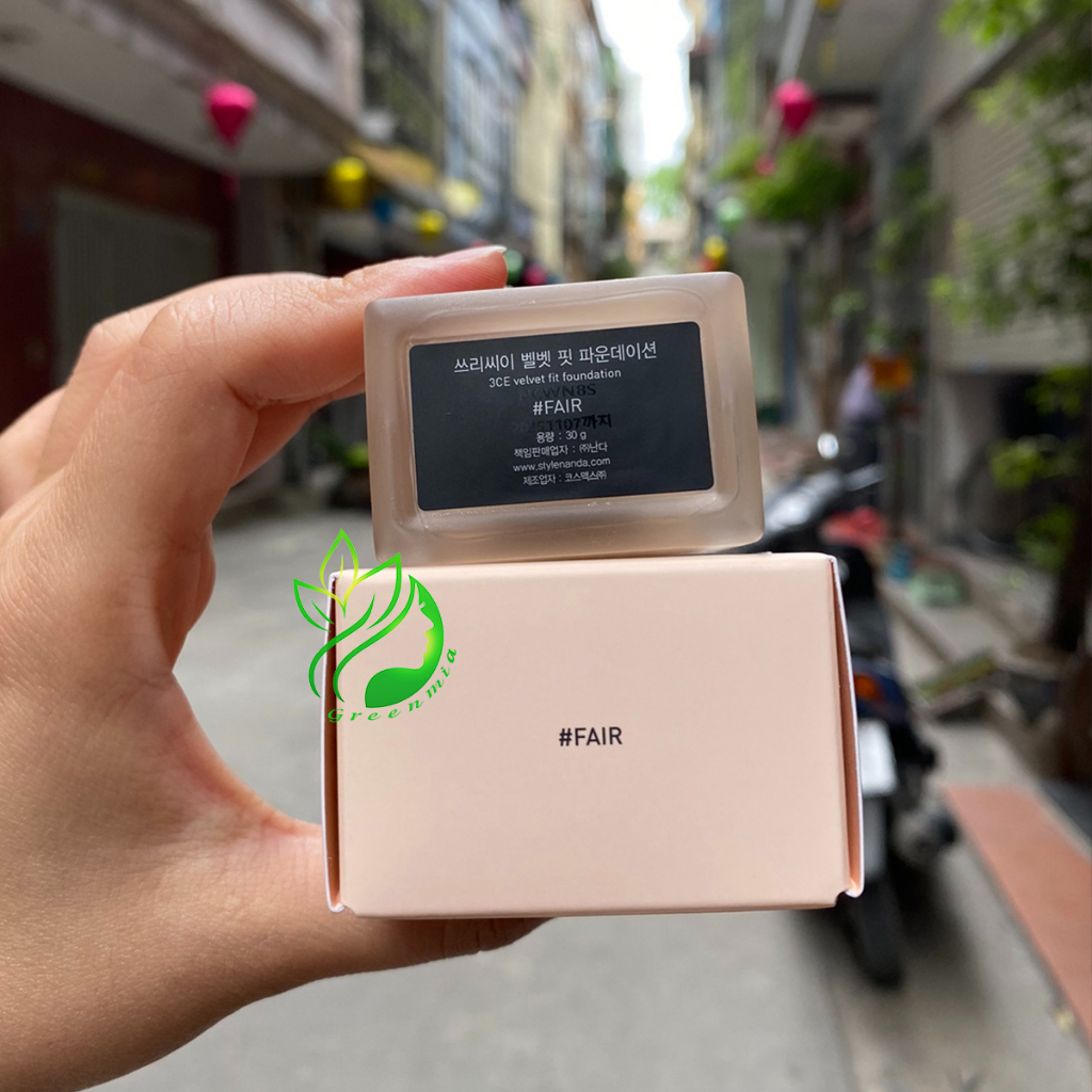 Kem Nền 3CE Velvet Fit Foundation Fair Màu Hồng Đào Sáng Và Tự Nhiên Lên 30g Bền Lâu Trôi Kiềm Dầu Kháng Nước