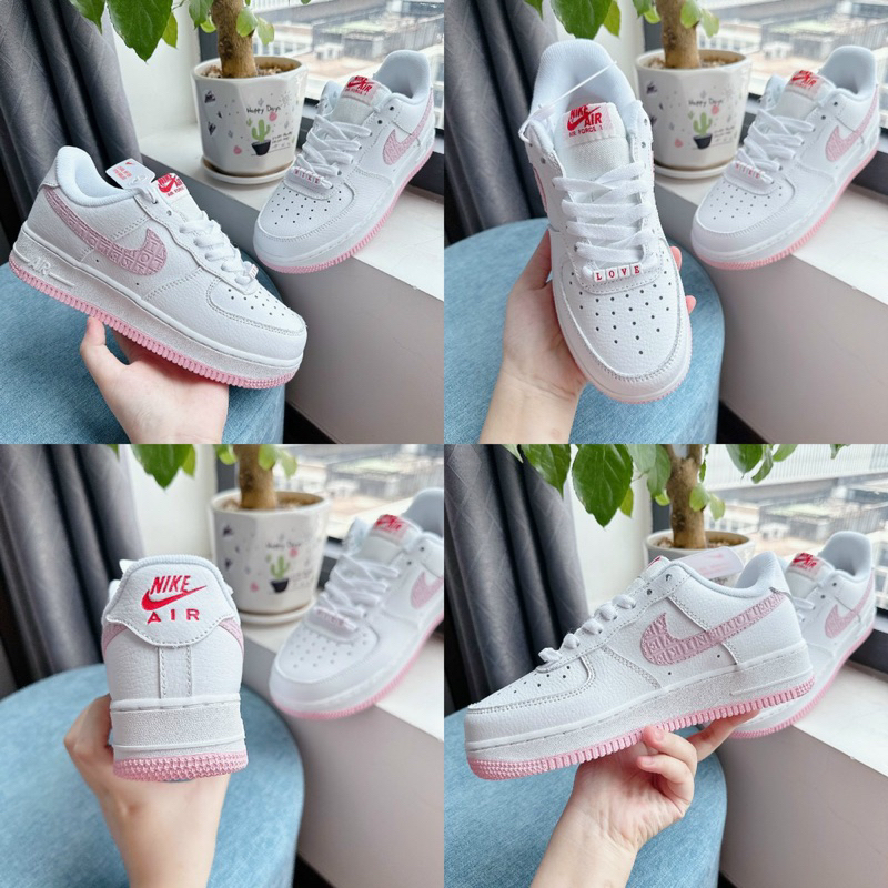 Giày thể thao Af.1 pink LoVe Sneaker trắng Hồng Nét full sz Nữ bill box