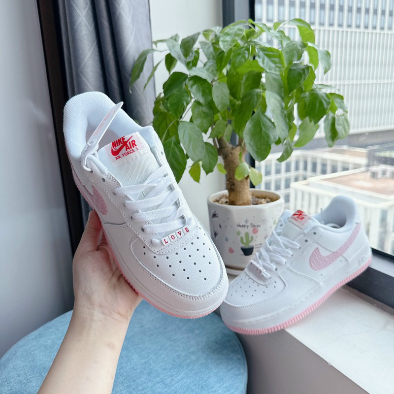 Giày thể thao Af.1 pink LoVe Sneaker trắng Hồng Nét full sz Nữ bill box