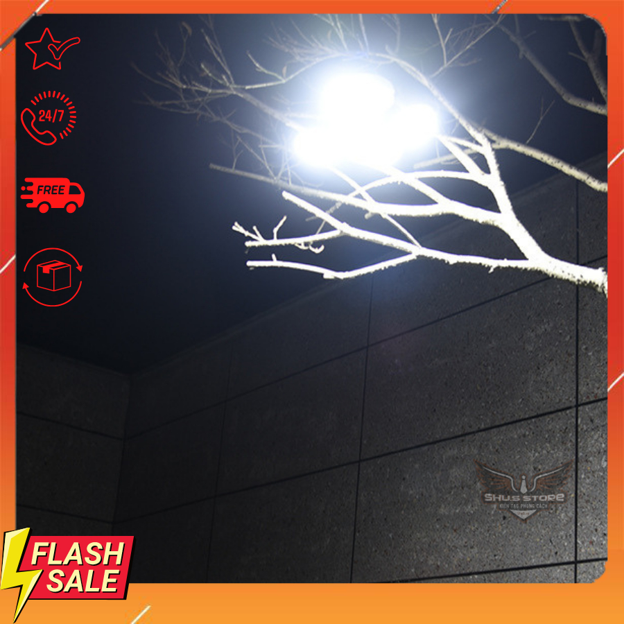 Bóng Đèn Tích Điện Năng Lượng Mặt Trời 4 Cánh Đèn Led Siêu Sáng Tiết Kiệm Điện Cho Mùa Mưa Bão